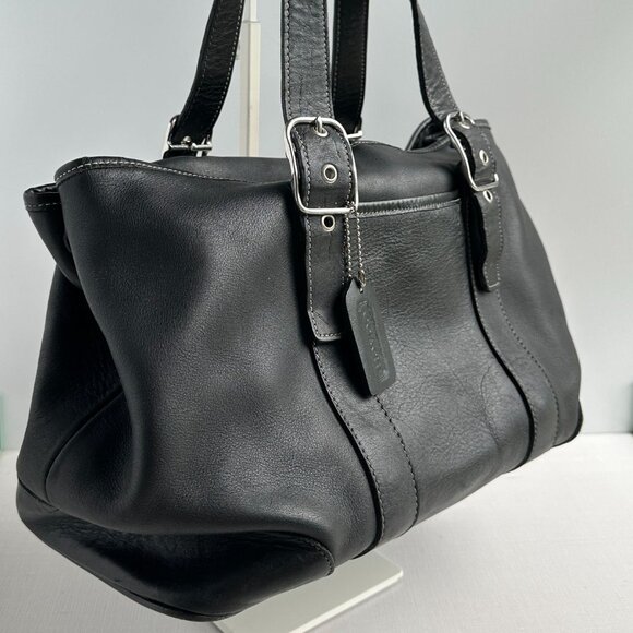 Coach Black Leather Slouch Satchel Shoulder Bag - Picture 7 of 10